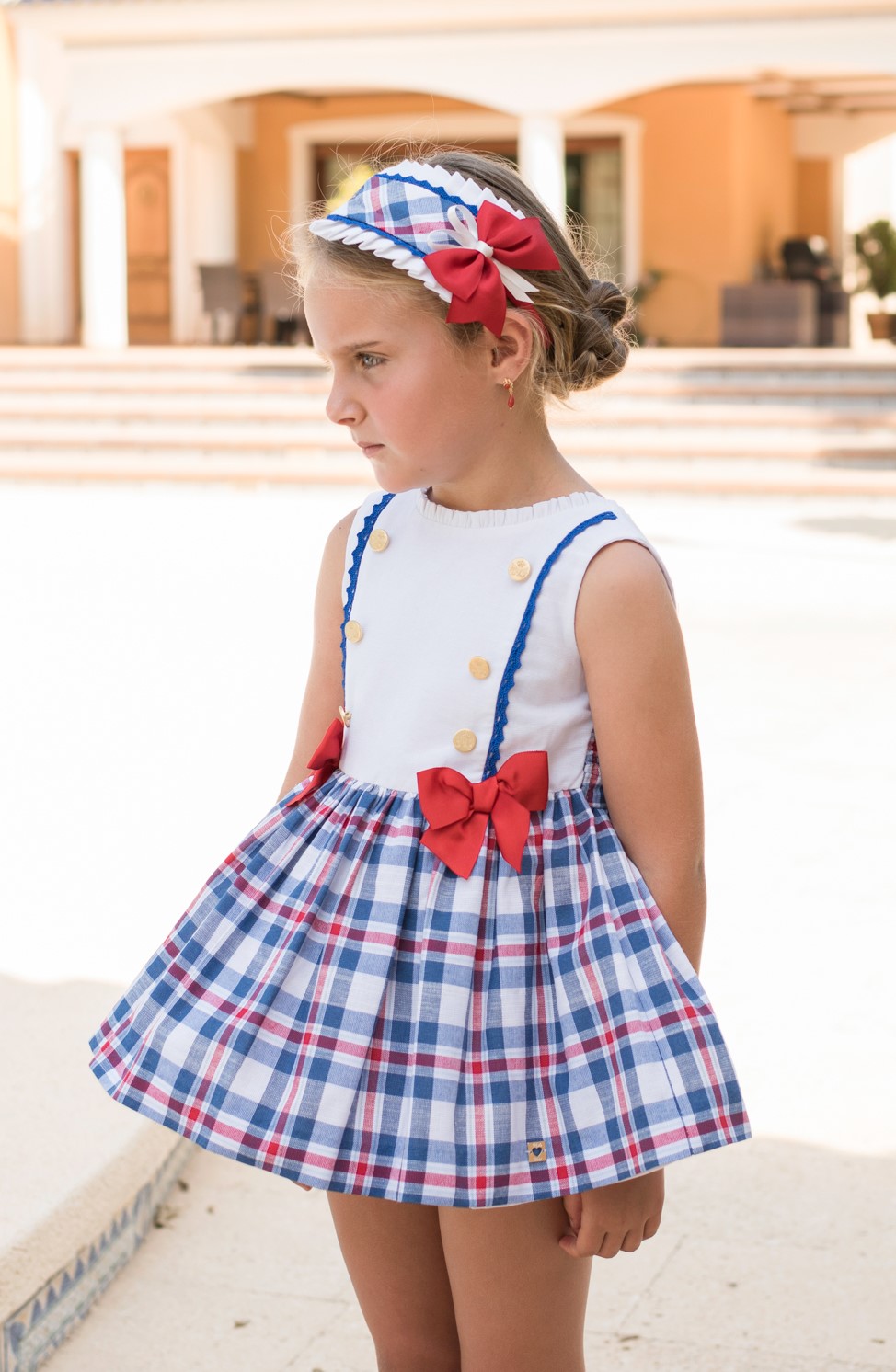 Vestido niña Petit 2260 Azulon y Rojo R180671 infantil online | María Corrales