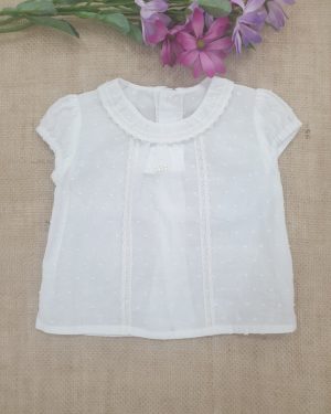 Blusa plumeti blanco roto para bebé