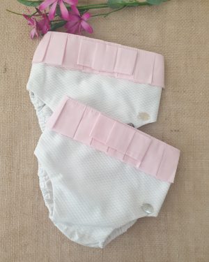 Cubrepañal para bebé piqué blanco adorno lazo rosa