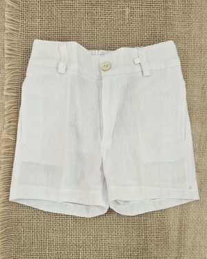 Pantalón corto Lino R400134 Blanco