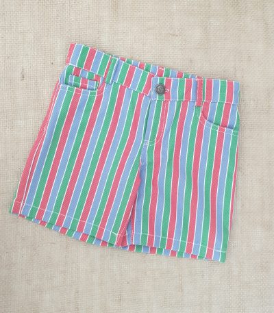 Pantalón corto niño estampado rayas colores