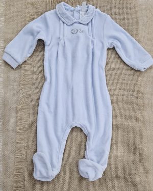 Pijama para bebé enterizo terciopelo azul