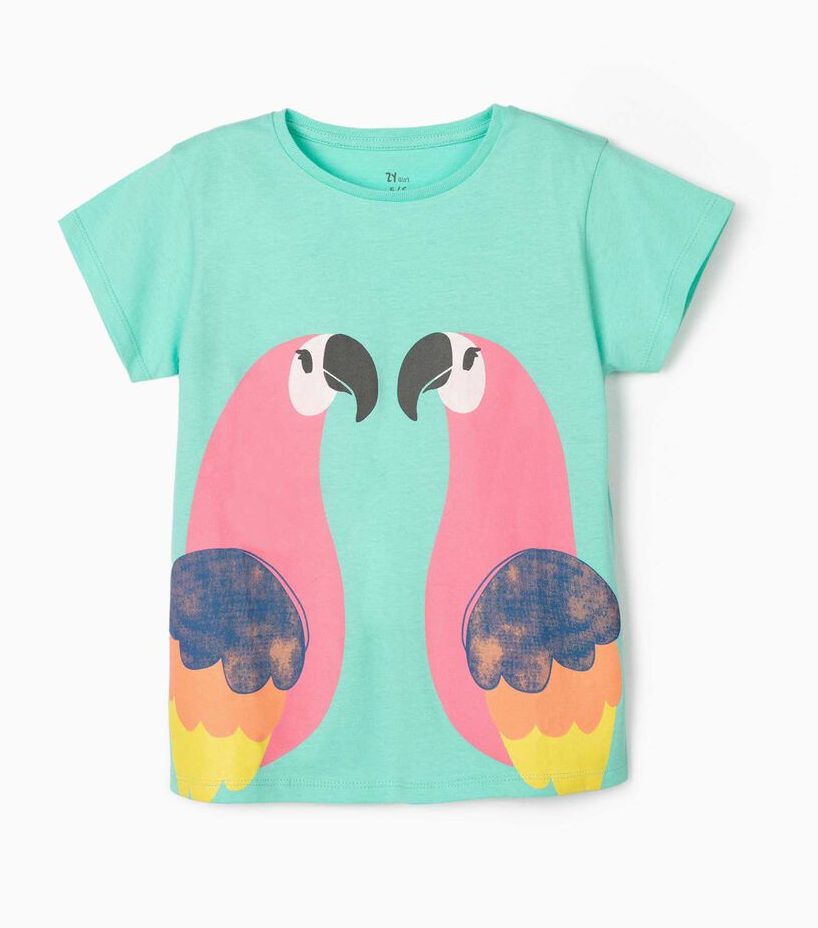 Camiseta Niña Algodón Loros R470052 Tienda Moda Infantil Online