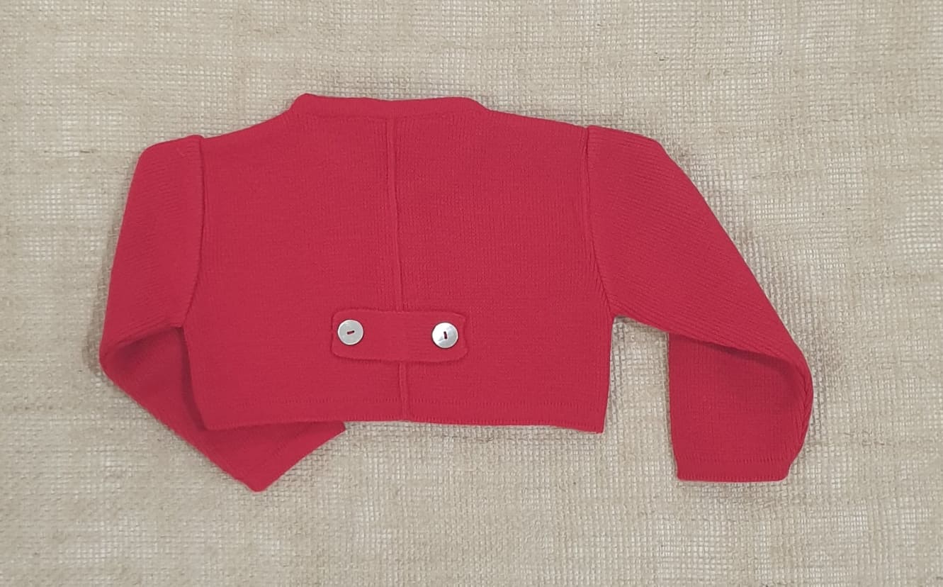 Robar a sólido Empuje Chaqueta punto bebé P120055 Roja - Tienda moda infantil online | María  Corrales