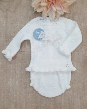 A Conjunto punto bebé polaina 3 piezas R091225 Rosa empolvado - Tienda moda  infantil online