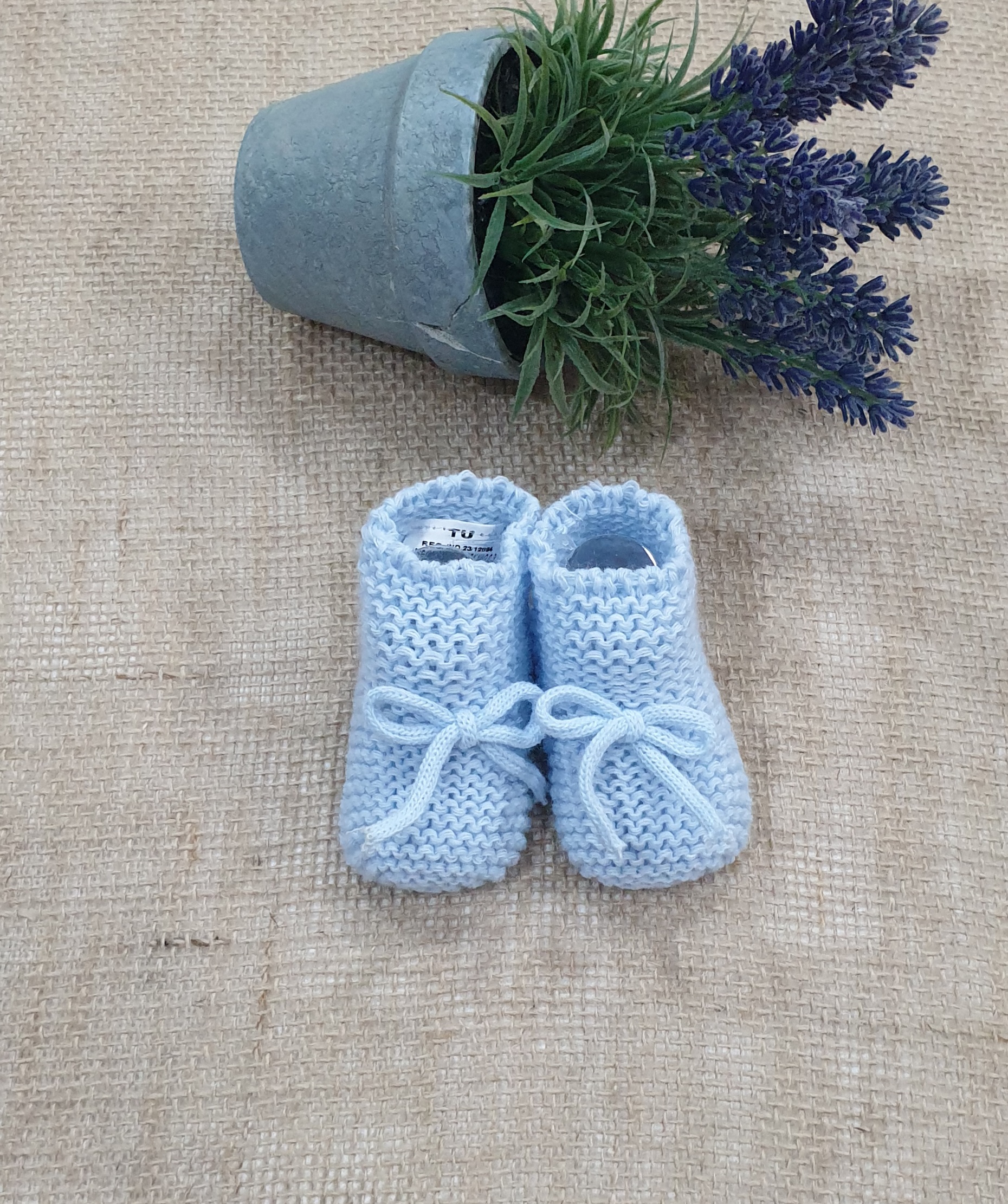 Patucos recién nacido bebé azul
