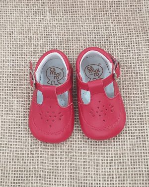 zapato bebé sin suela rojo