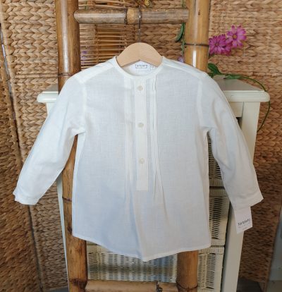 Camisa para niño lino algodón color crudo ideal para ceremonia