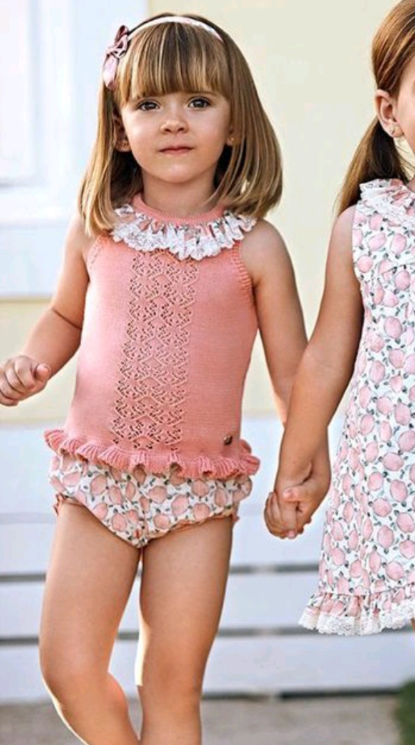 Conjunto bebé / niña flores dos piezas R300957 - Tienda moda infantil  online