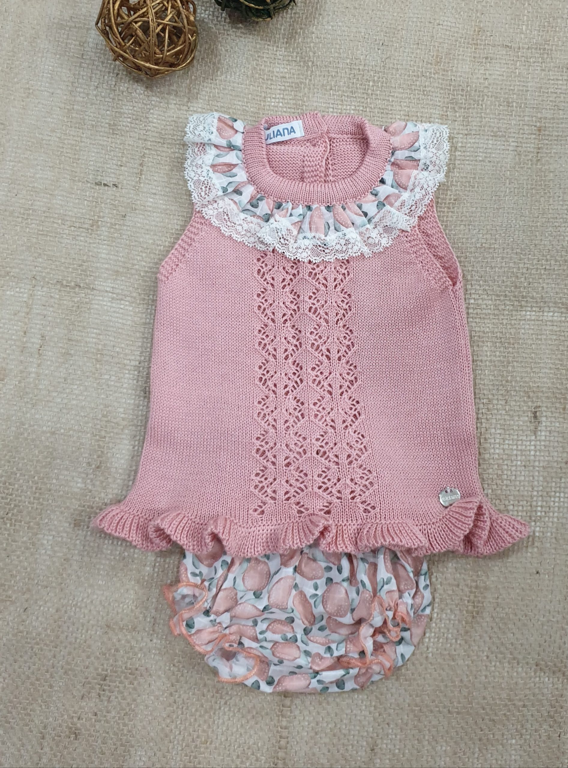 Conjunto bebé / niña flores rosa dos piezas R091250 - Tienda moda infantil  online