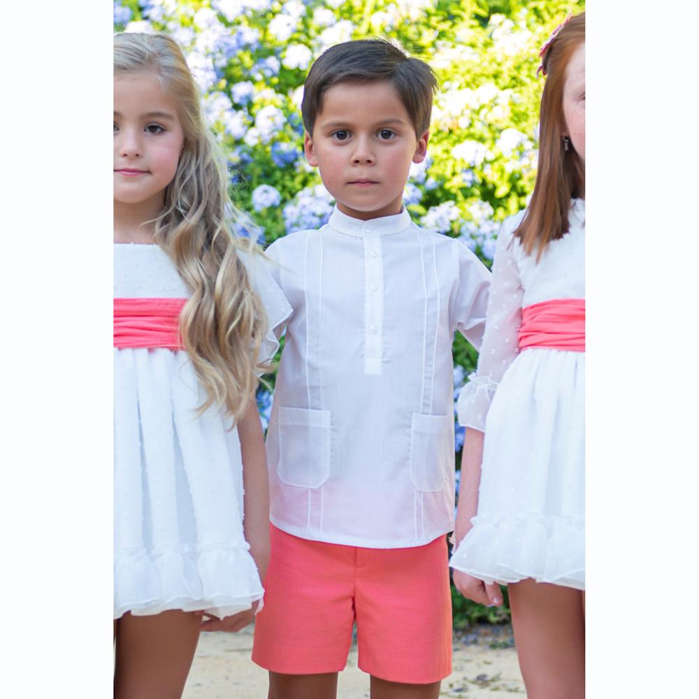 A guayabera niño ceremonia blanca R130445 - moda infantil | María Corrales