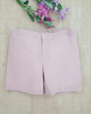 Pantalón corto niño Eva Martinez lino / algodón rosa maquillaje