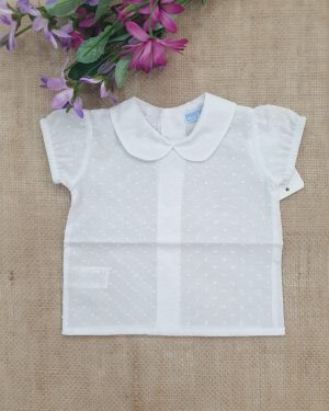 Camisa bebé plumeti color blanco, 100% algodón.