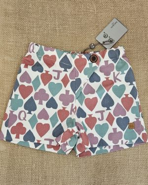 Pantalón corto niño estampado excluivo poker. José Varón.