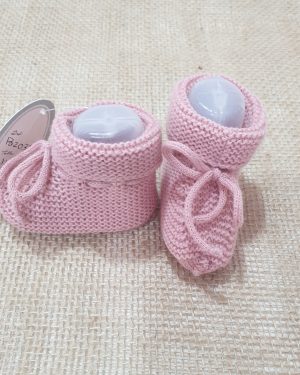 Patucos punto para bebés rosa orquidia