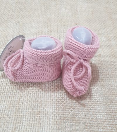 Patucos punto para bebés rosa orquidia