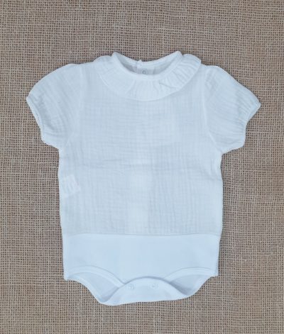Body blusa bambula blanco roto para bebé
