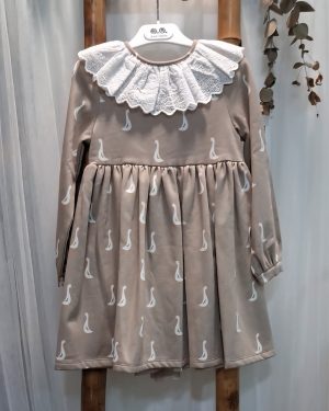 Vestido para niña estampado cisnes Mon Petit