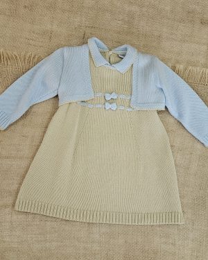 Vestido punto verano mas chaqueta a juego bebe niña.