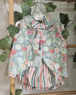 Jesusito niña rayas vichy / flores JV  R301076