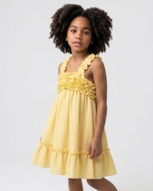 A Vestido para niña amarillo R181027