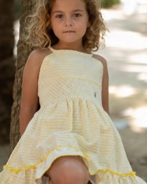 A Vestido para niña rayas amarillo R181028