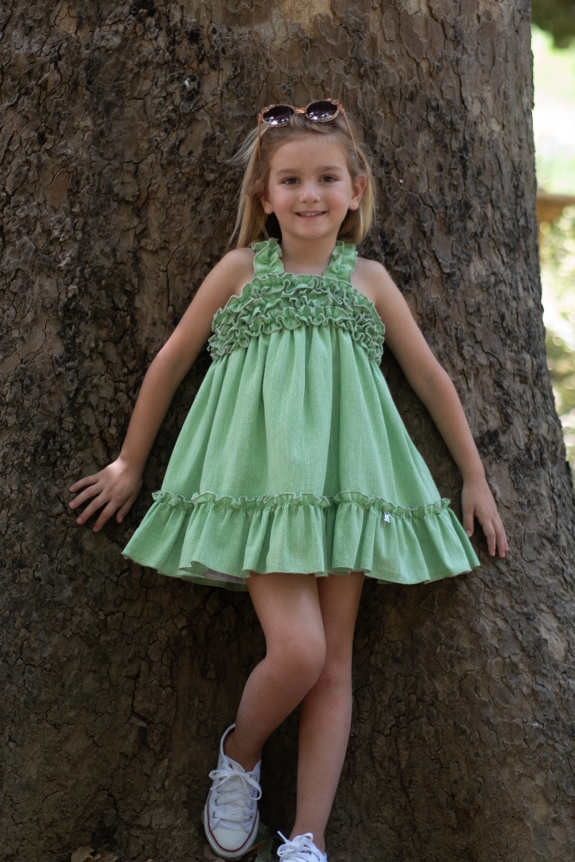 A Vestido para niña verde R181027 - Imagen 4