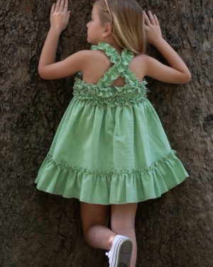 A Vestido para niña verde R181027