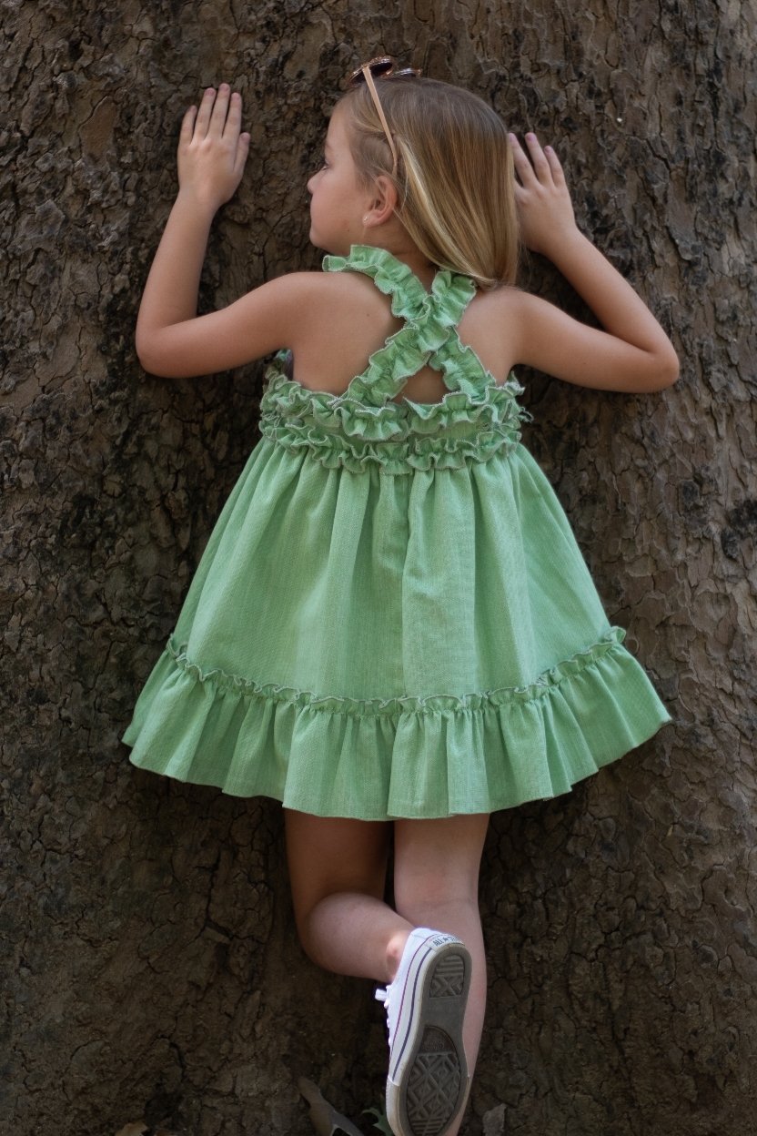 A Vestido para niña verde R181027