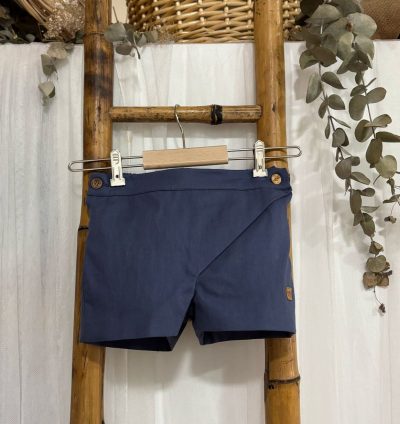 Pantalón corto para niño color azul tinta-. José Varón.