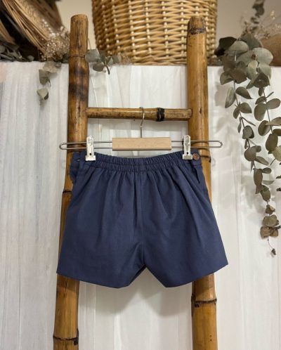 Pantalón corto niño lino algodón Tinta JV R400241 - Imagen 3