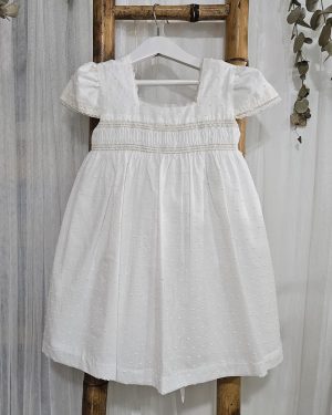 Vestido para niña plumeti crudo. Popys