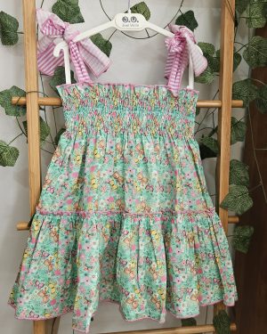 Vestido niña Mon Petit flores rayas R181045