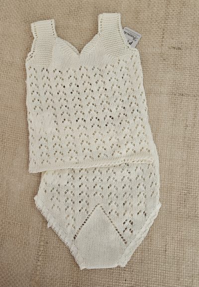 Conjunto niña 400074 hilo 100% algodón Beig - Imagen 2