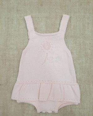 Pelele bebé punto verano 100% algodón rosa