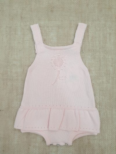 Pelele bebé punto verano 100% algodón rosa