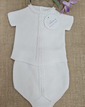 A Conjunto punto verano 100% algodón R091386 Blanco