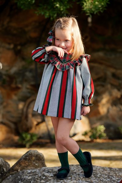 A Vestido más cubre niña Rayas cuadros escocés JV R301113 - Imagen 4
