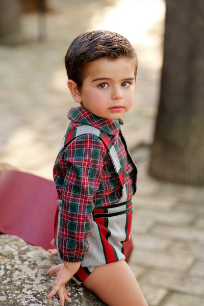 A Conjunto niño Rayas cuadros escocés JV R250199 - Imagen 3