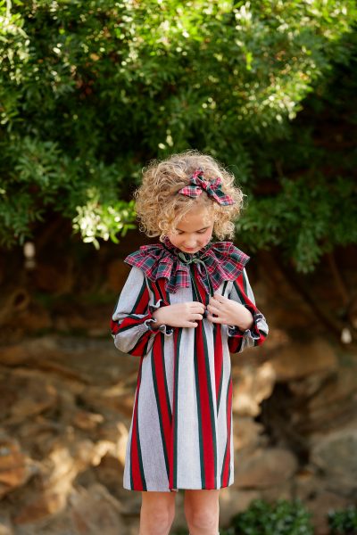 A Vestido niña Rayas cuadros escocés JV R190614 - Imagen 2