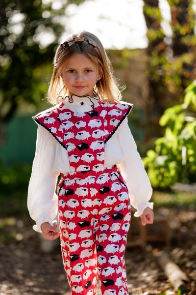 A Blusa niña blanca con ribete negro JV R130512 - Imagen 2
