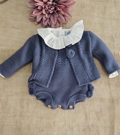 A Conjunto punto bebé 3 piezas Borlón R091354 Azafata - Imagen 2