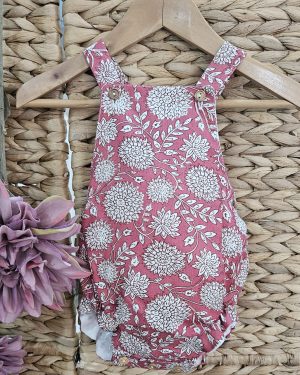 Ranita para bebé estampado burdeos y gris. Popys