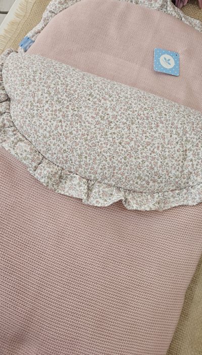 Saco Capazo Punto / tela liberty P270023 Rosado - Imagen 2