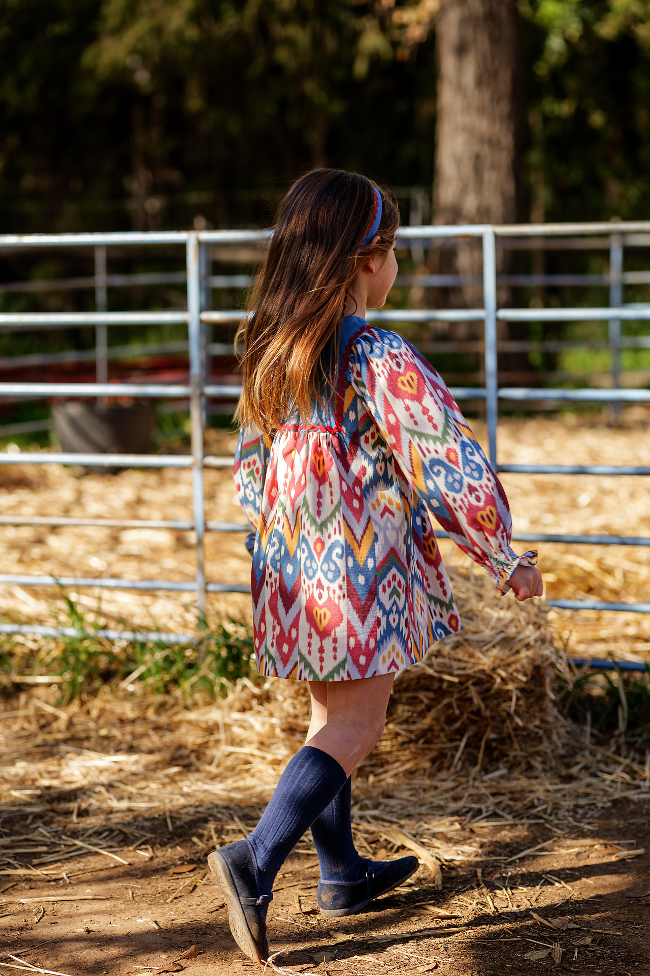 A Vestido niña estampado étnico JV R190612 - Imagen 3