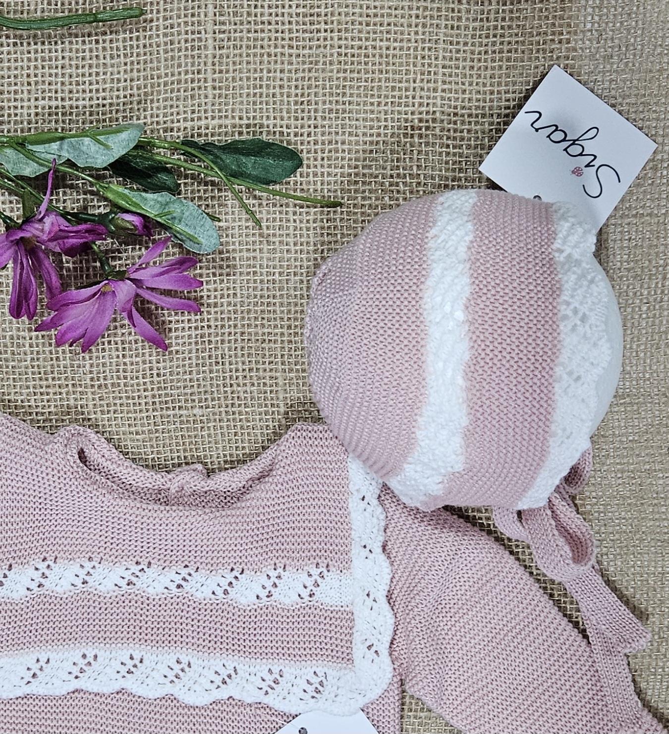 A Conjunto + capota punto bobo Sigar R091363 Rosa - Imagen 3