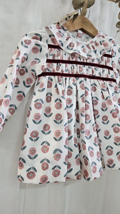 A Jesusito niña estampado flores rosa R301119 - Imagen 2
