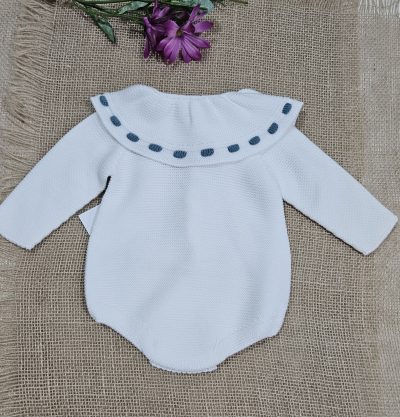 A Pelele punto bobo cuello cordón Sigar R200922 Petróleo - Imagen 3