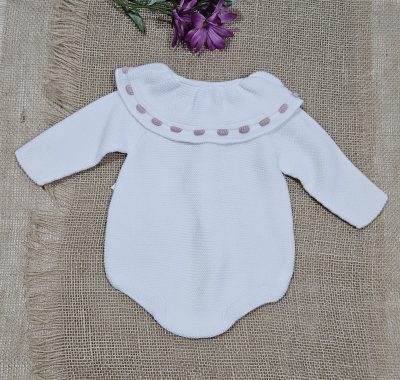 A Pelele punto bobo cuello cordón Sigar R200922 Rosa - Imagen 2