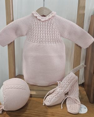 Pelele para bebé rosa punto ochos Artinsa.